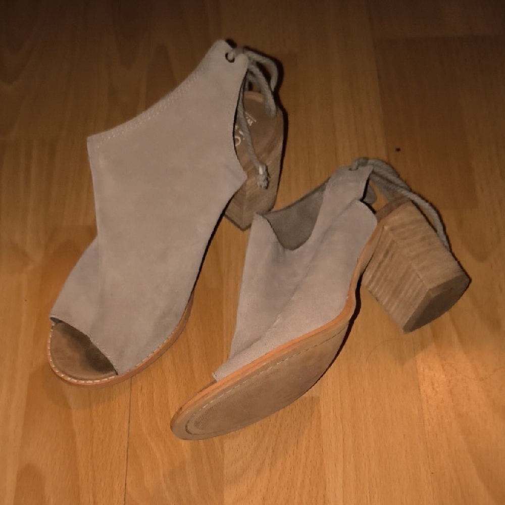 Toms Gray Heeled Boots for Women